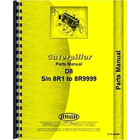Fits Caterpillar D8 Crawler Parts Manual (New) (8R1-8R9999)